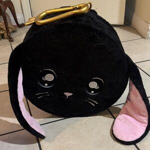 Adorable Na!Na! BlackPlush Bunny Bag with Pink Ears